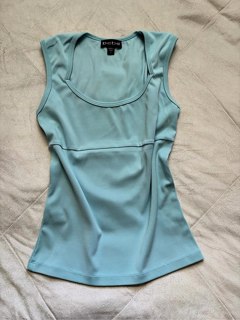 bebe Blue Tank Top Size Large Like New